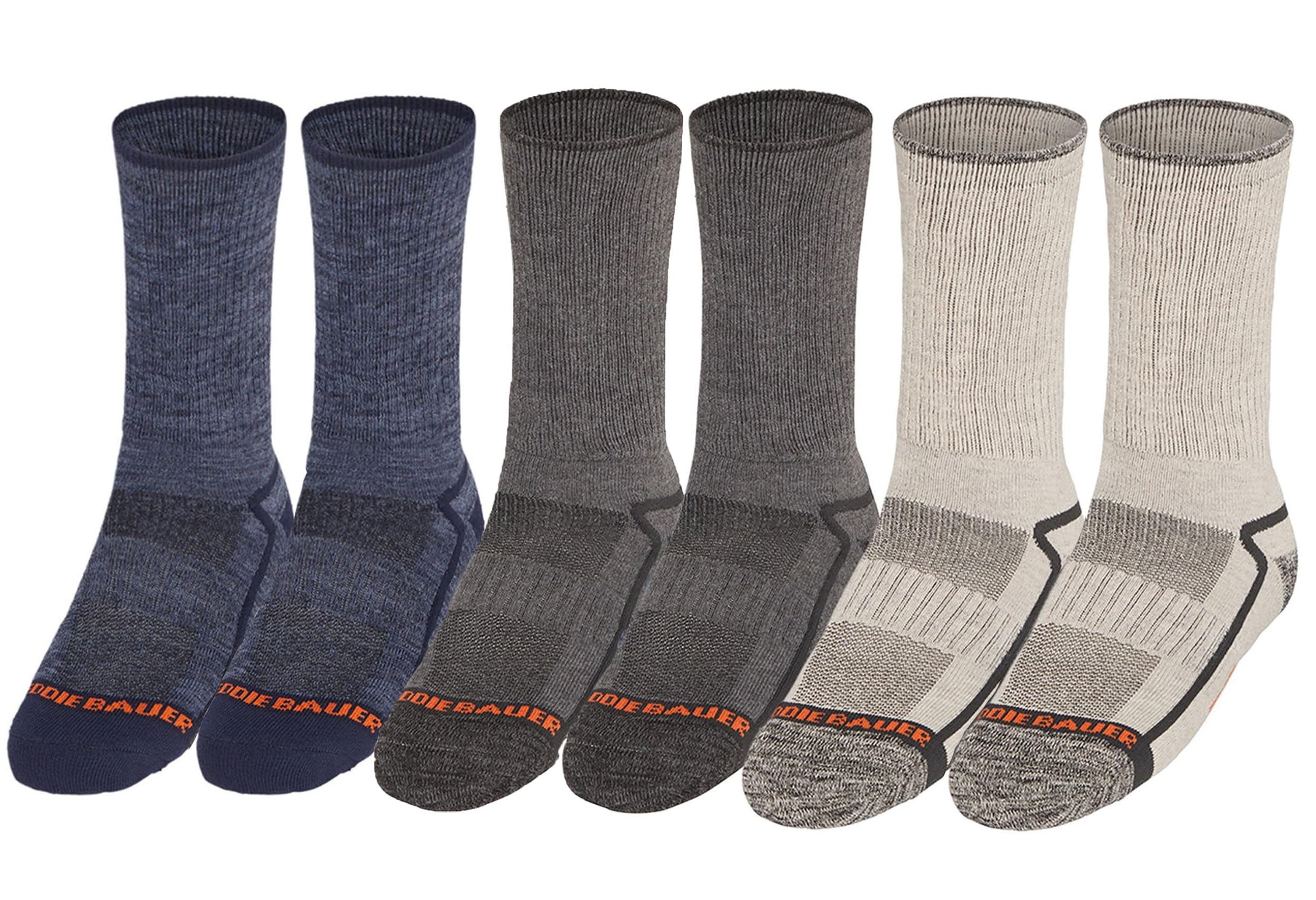 Eddie Bauer Trail Socks blue pack arch support for steady foot posture