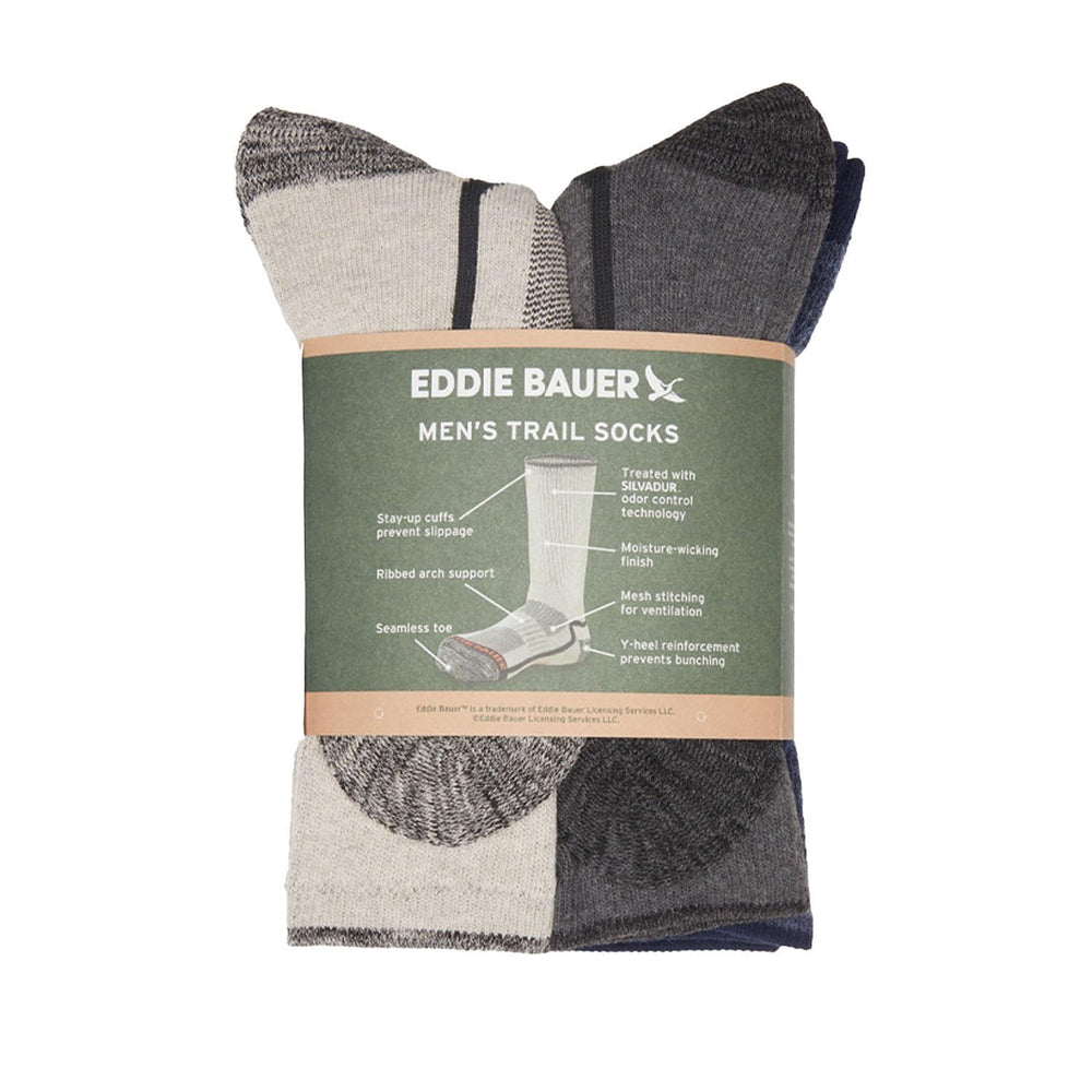 Eddie Bauer Trail Socks blue pack Silvadur finish keeps feet fresh