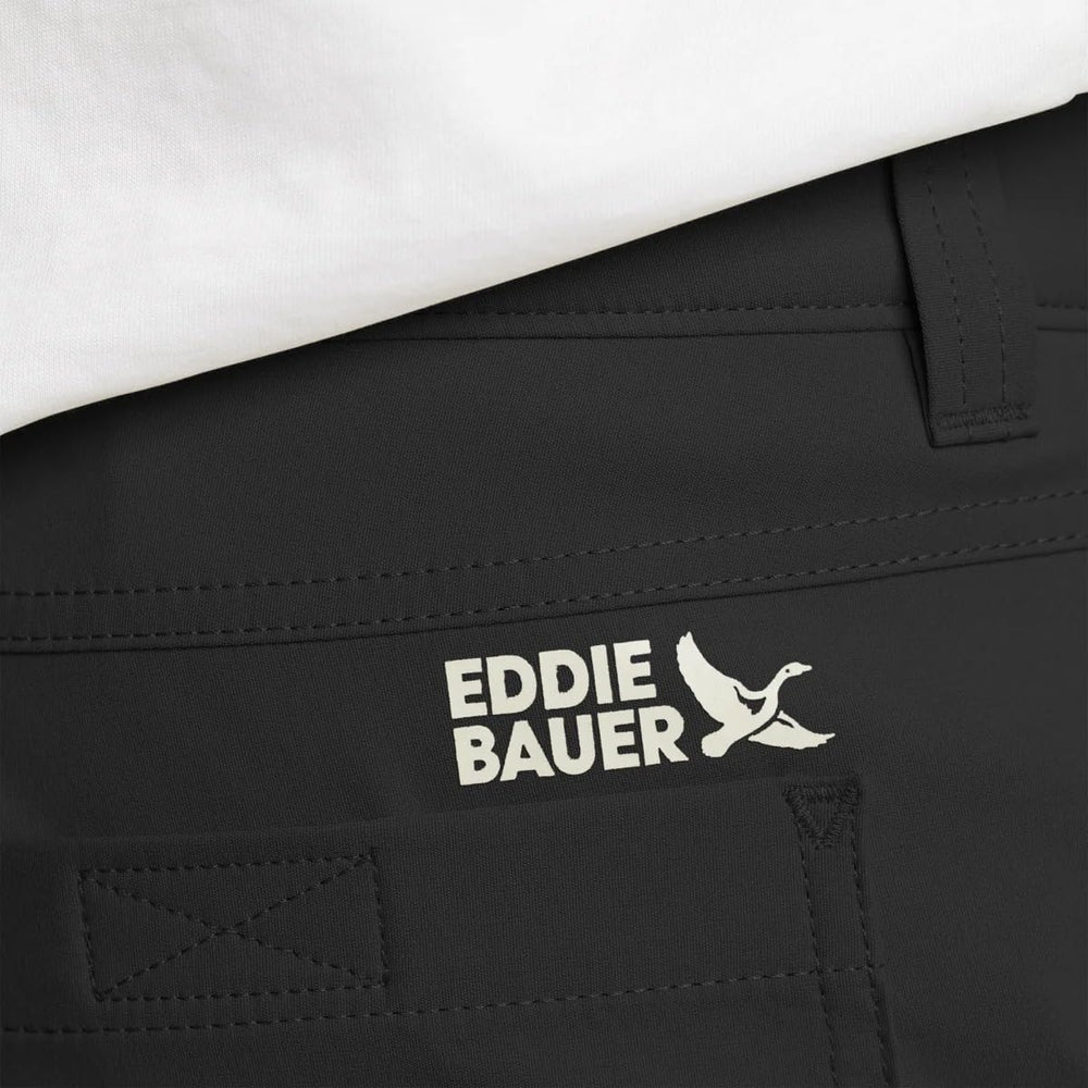Eddie Bauer waistband detail highlights comfortable flexible fit