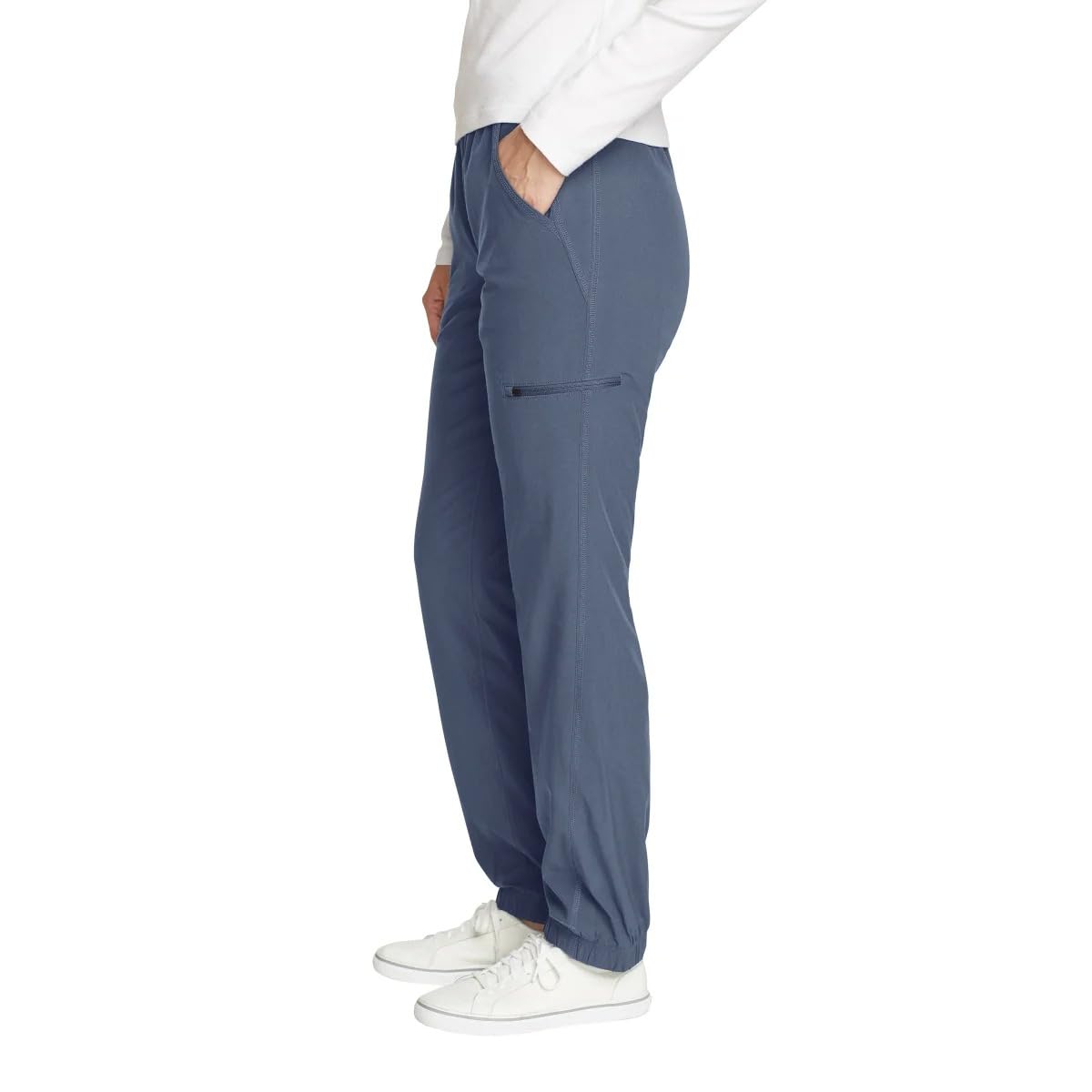 Eddie Bauer fleece lined pants back pocket detail for secure storage