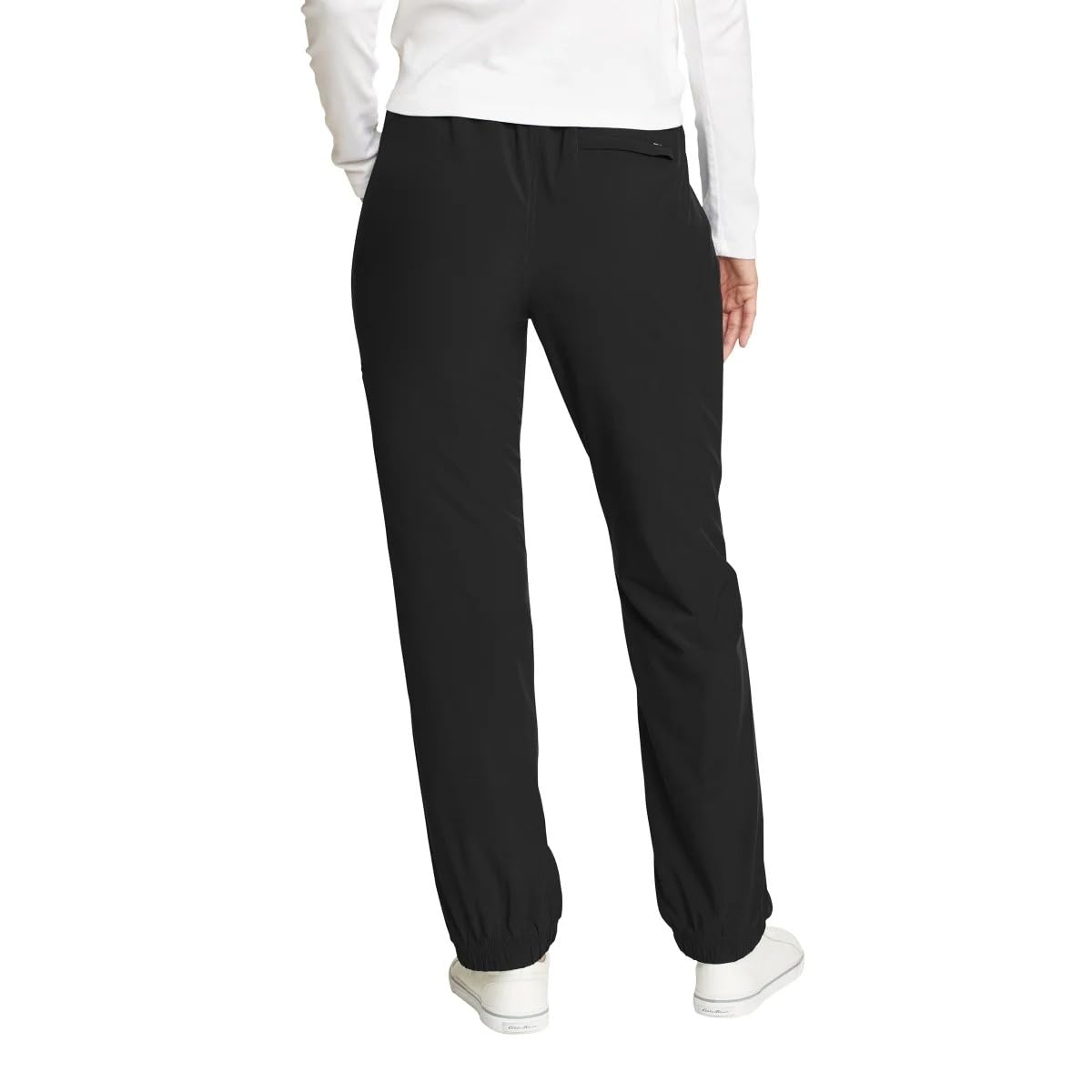 Eddie Bauer fleece-lined pants back pocket detail for easy essentials on the go
