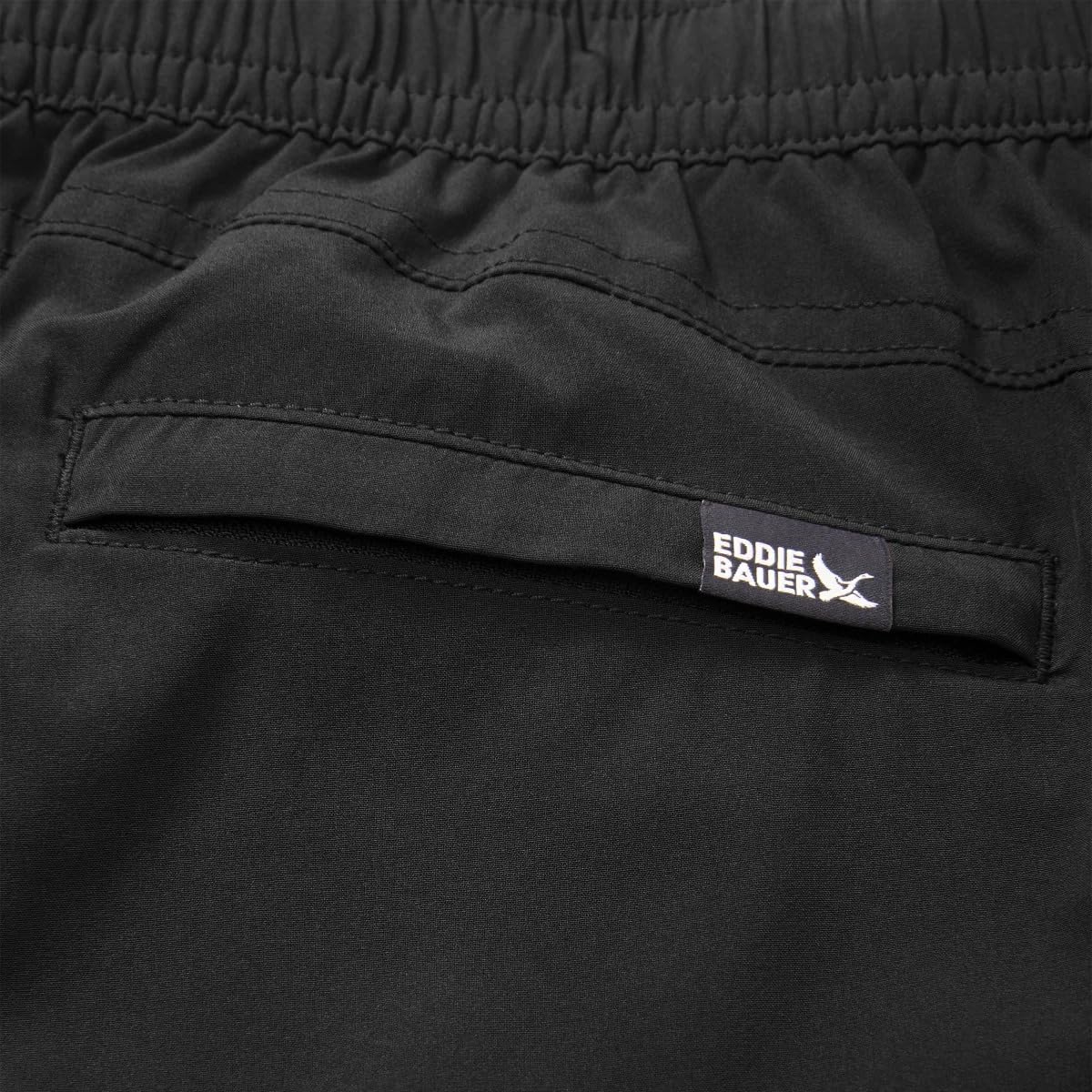 Eddie Bauer fleece-lined pants lightweight fabric closeup for daily wear comfort