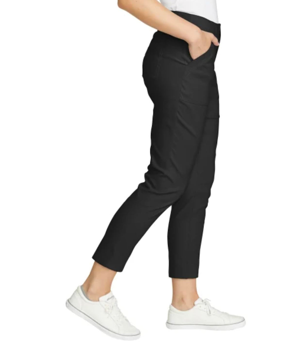 Eddie Bauer women's UPF 50+ Horizon pant back view with secure pockets for essentials