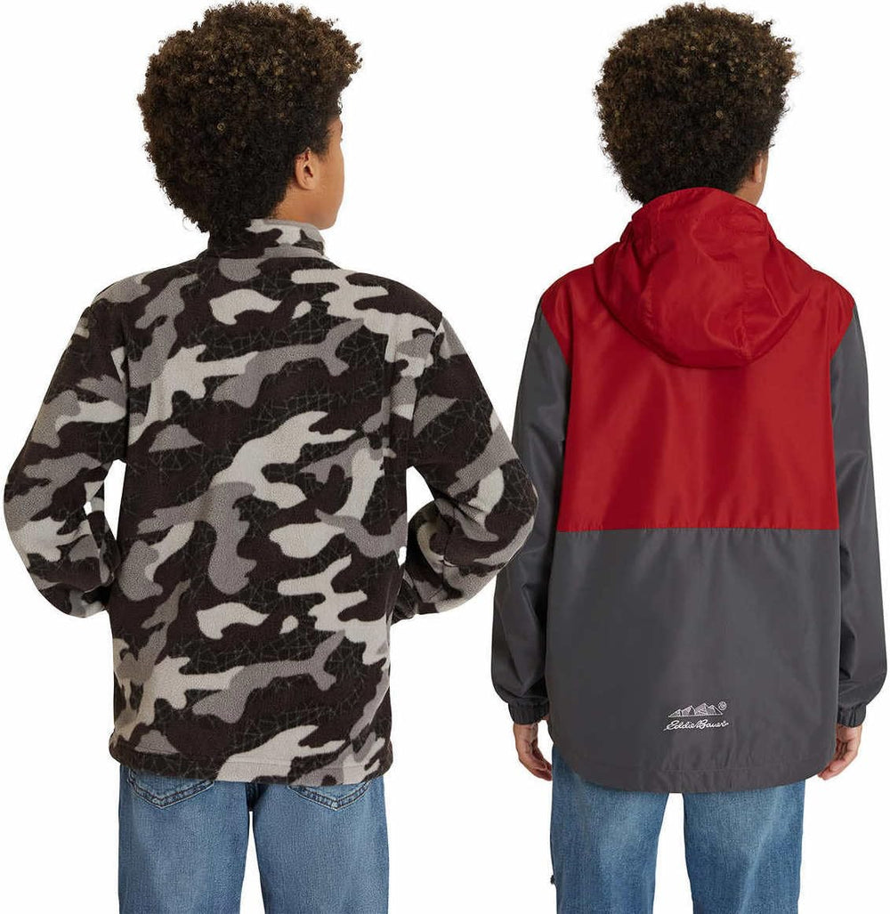 Eddie Bauer Youth Lone Peak 3-in-1 jacket fleece liner offers extra warmth for chilly mornings
