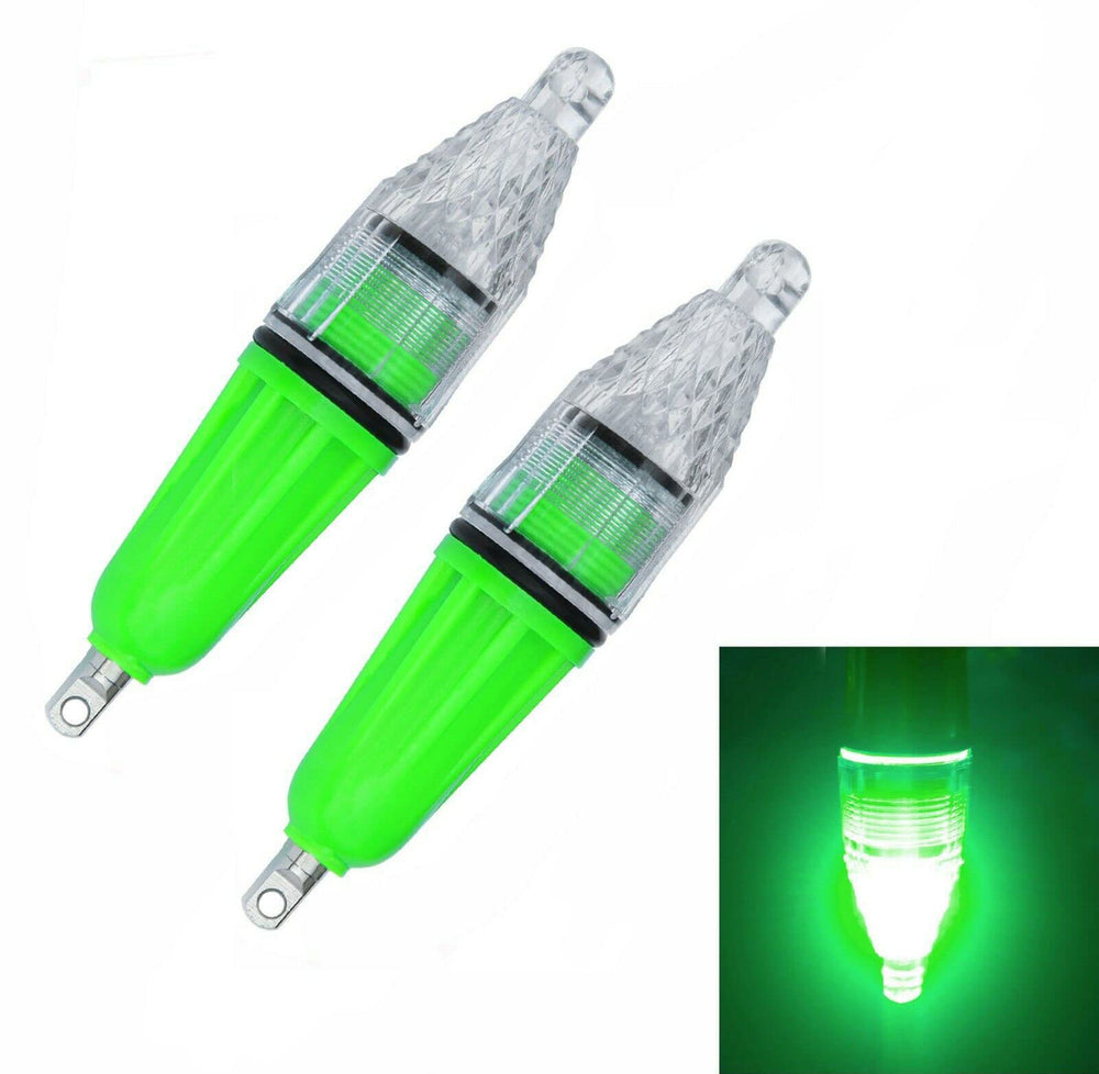 Night fishing with green LED light attracting fish