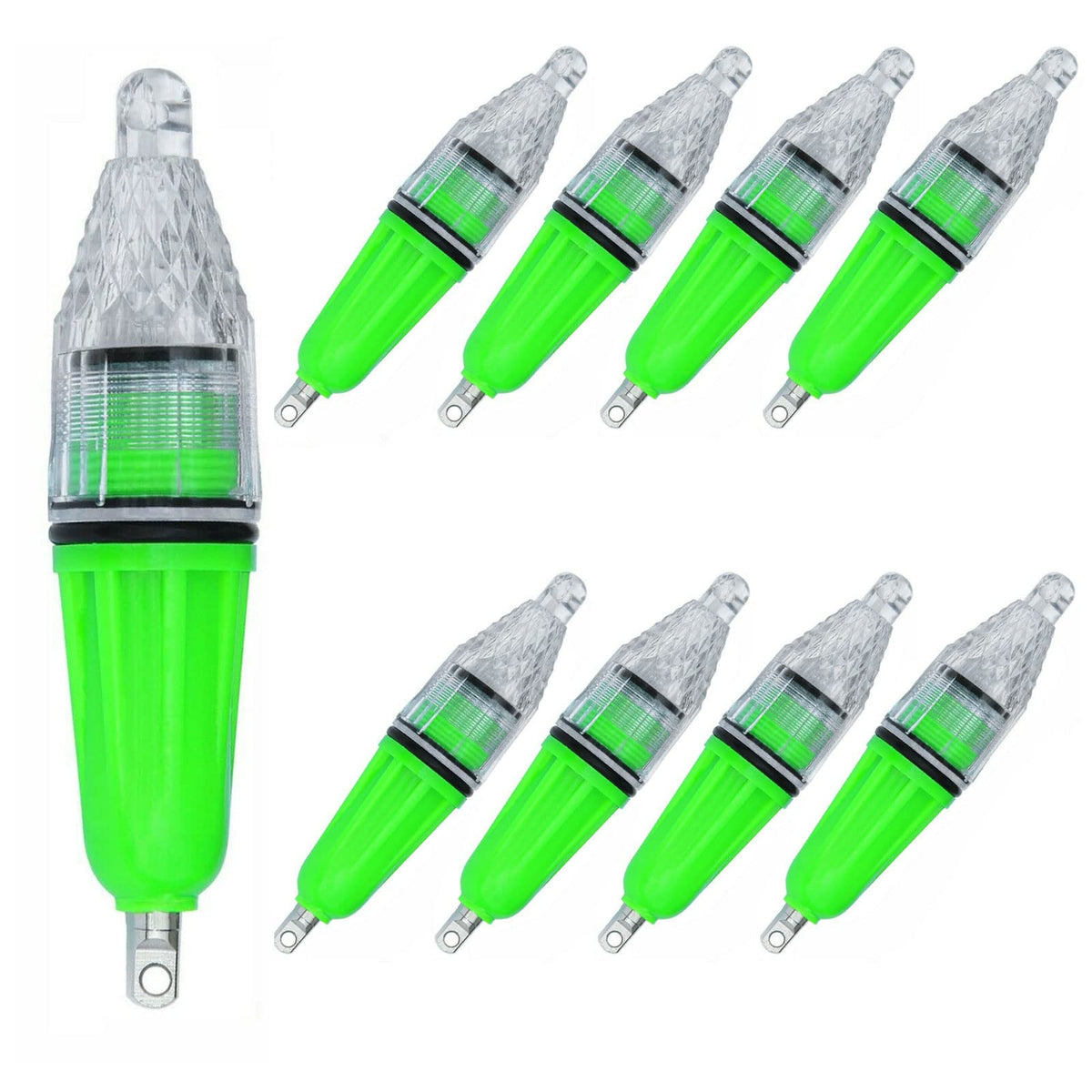 Edearkar 8-pack underwater green LED fishing lights, 4.73 inches