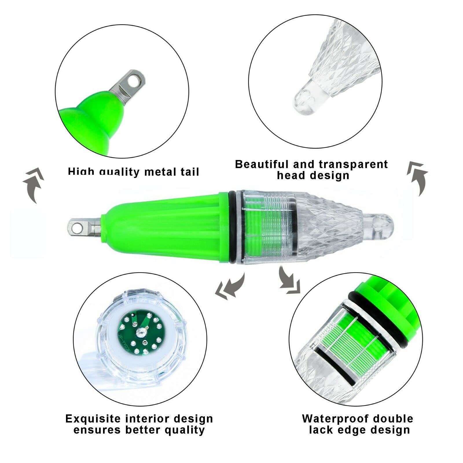 Green bait lure lamp for night fishing underwater