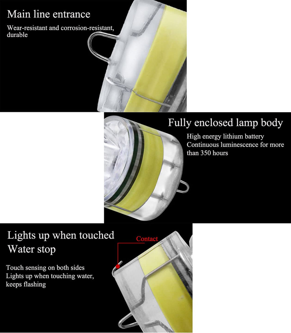 Glow from underwater LED lure attracting fish