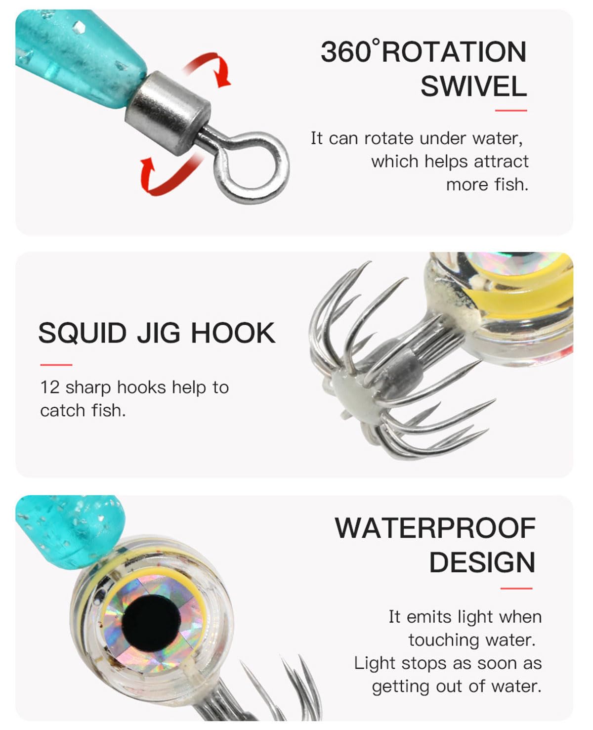 Edearkar LED lure light green color