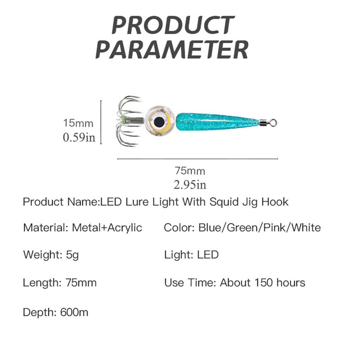 Edearkar LED lure light red color