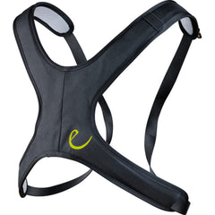 Edelrid Agent Black chest harness for vertical stability and breathable comfort during climbs.