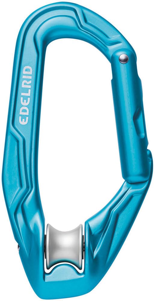 Edelrid Axiom locking carabiner icemint in use shows pulley performance