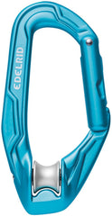 Edelrid Axiom locking carabiner icemint in use shows pulley performance
