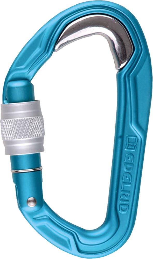 EDELRID Bulletproof Screw Icemint – side view highlighting screw gate and lightweight design.