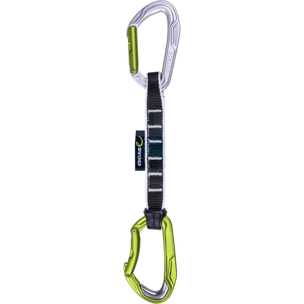 Image shows EDELRID Bulletproof Quickdraw Night 18cm with steel insert for reduced rope wear.