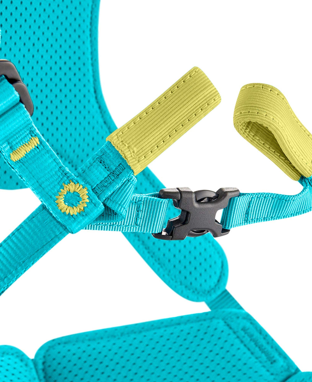 Lightweight Fraggle harness designed for junior outdoor adventures.