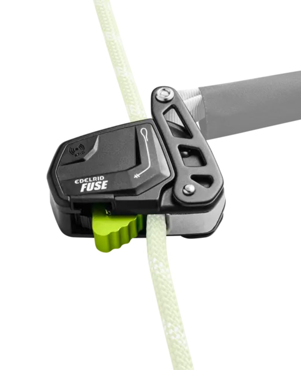 EDELRID Fuse supports 10–12 mm rope diameter.