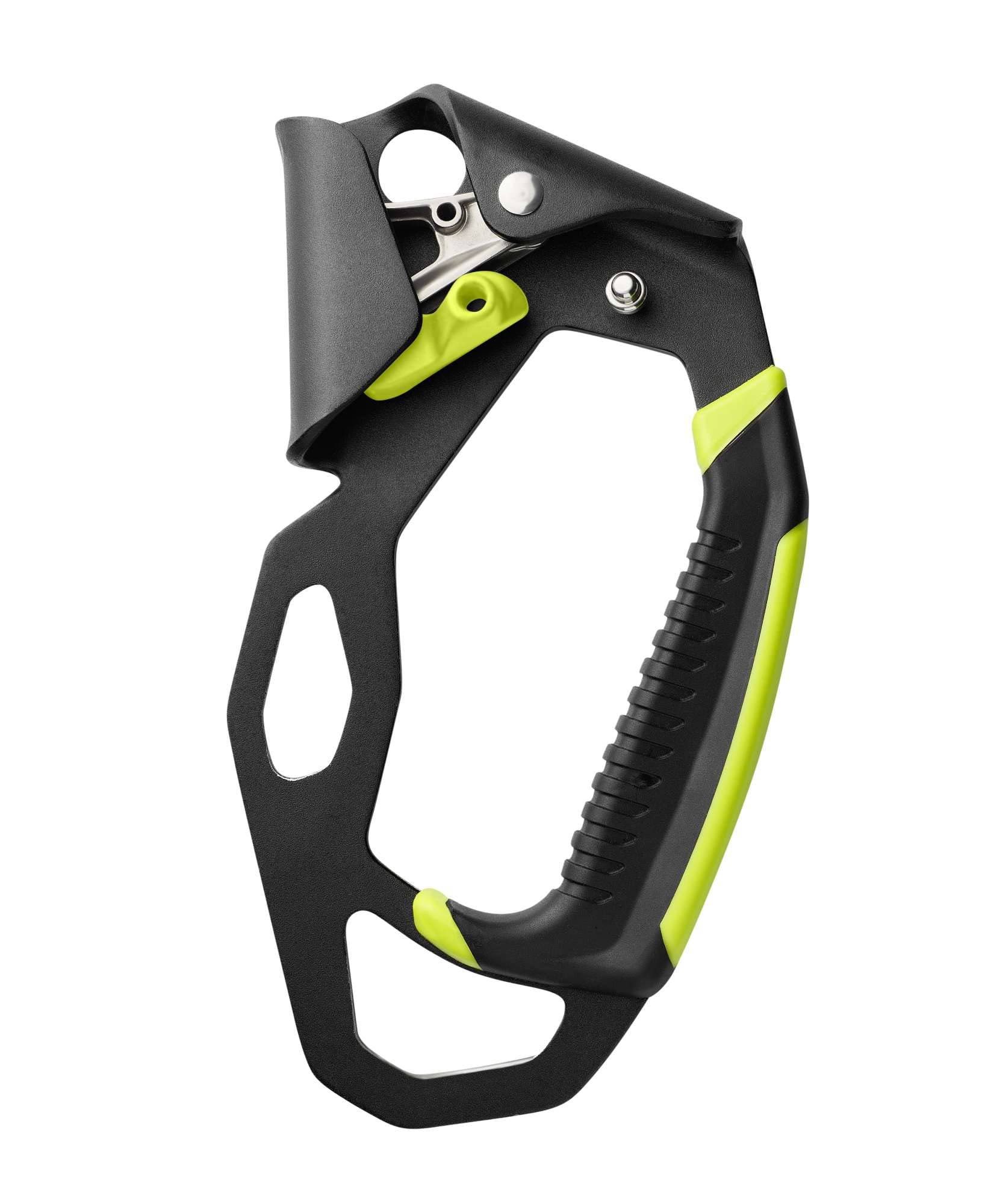 Edelrid Hand Cruiser Right cams close-up showing secure rope grip and two-handed use