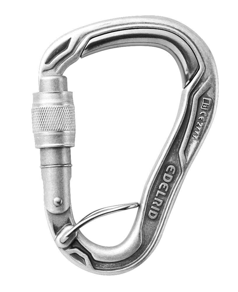 EDELRID HMS Bulletproof locking carabiner close-up for secure belays