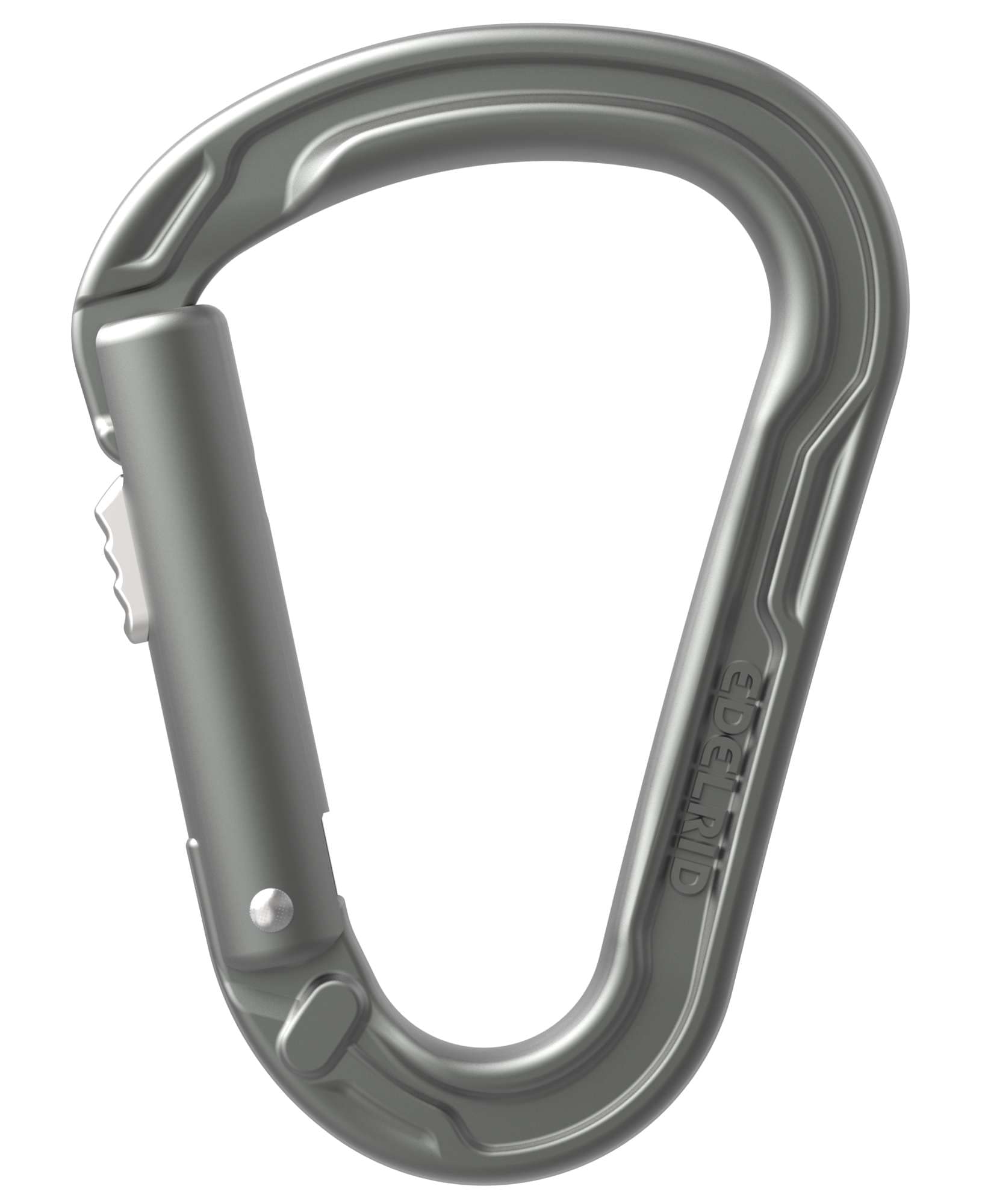Edelrid HMS Strike Slider Slate carabiner with locking gate for secure clipping