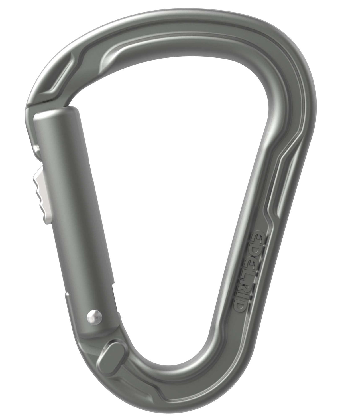 Edelrid HMS Strike Slider Slate carabiner with locking gate for secure clipping