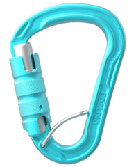 Edelrid HMS Strike Triple FG II carabiner with triple lock for secure clipping.