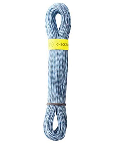 EDELRID Hotline rope in blue/snow color, high-visibility for tree work.