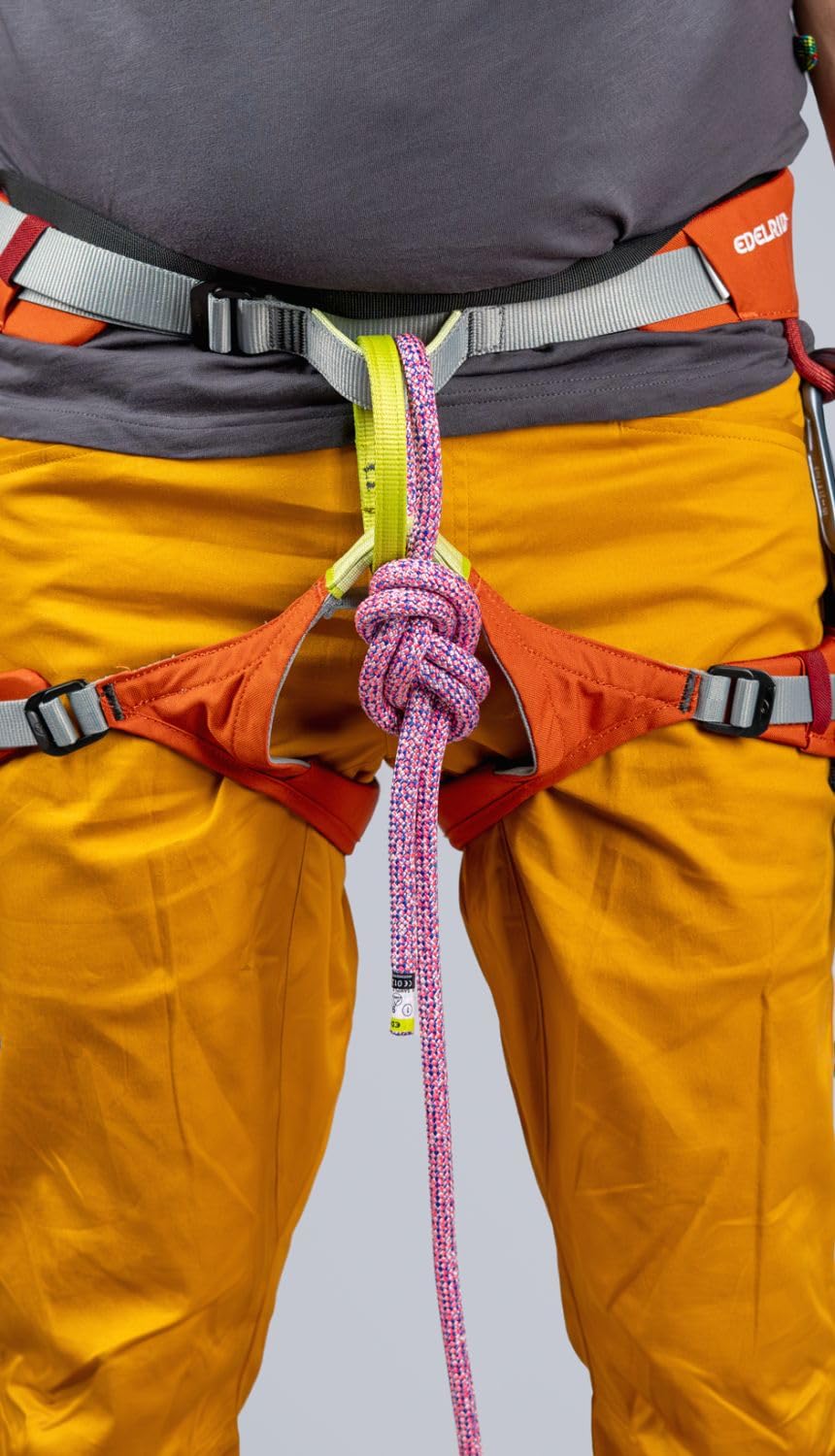 EDELRID Jay harness Sailor Blue, center-fit padding demonstrates balanced load distribution.