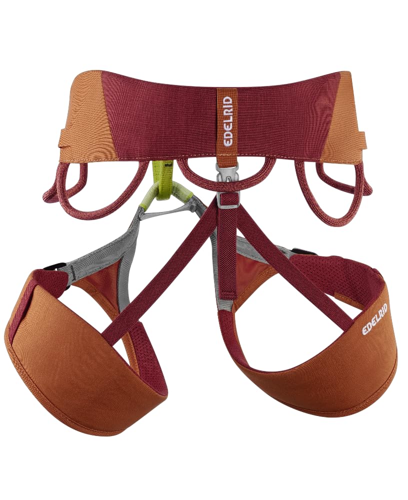 EDELRID Jay harness side profile emphasizing durable tie-in points for safety.