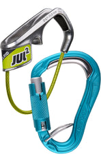 Edelrid Jul² Fuse set with Bulletproof Triple FG Carabiner in icemint for secure fall protection and easy handling.
