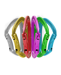 Edelrid Mission Sixpack solid bent-gate carabiner for lightweight, easy clipping in climbing setups.