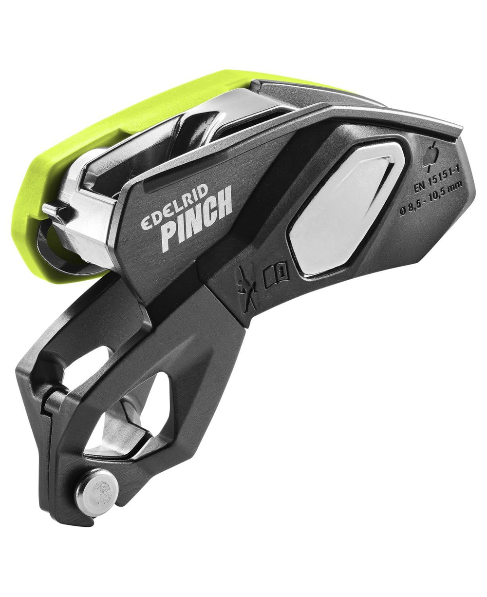 EDELRID Pinch belay device, central ring attachment, enhanced control.