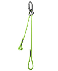 Edelrid Switch Adjust lanyard with large loop enables quick harness attachment for sport climbs.