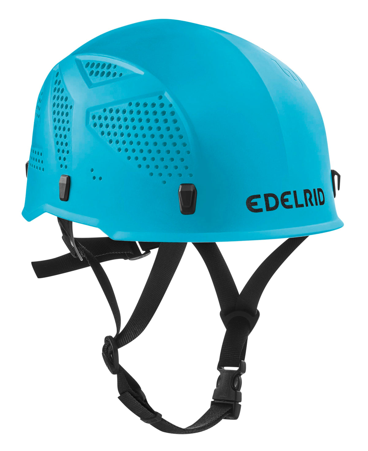 Edelrid Ultralight III Icemint helmet front view with breathable vents for climbers.