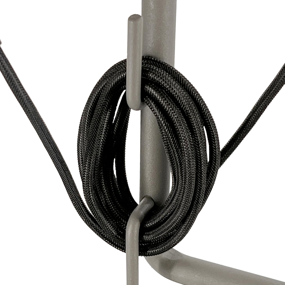 Built-in cord management hooks keep solar cords off the ground