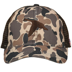 Side view showing US flag patch on EDTREK hat