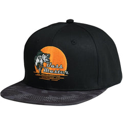 EDTREK Outdoorsman snapback front embroidery showcases bass master design for bold outdoor style.
