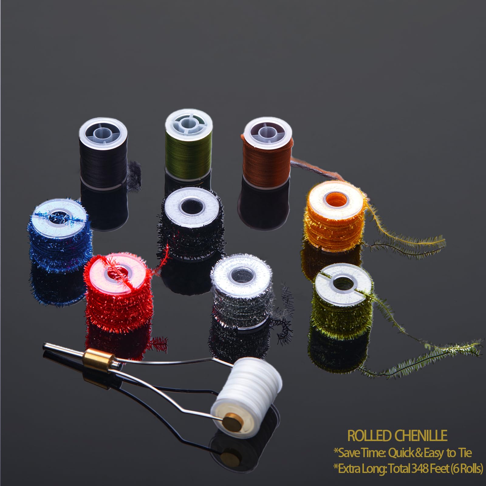 Bobbin holder and threading device included in the kit