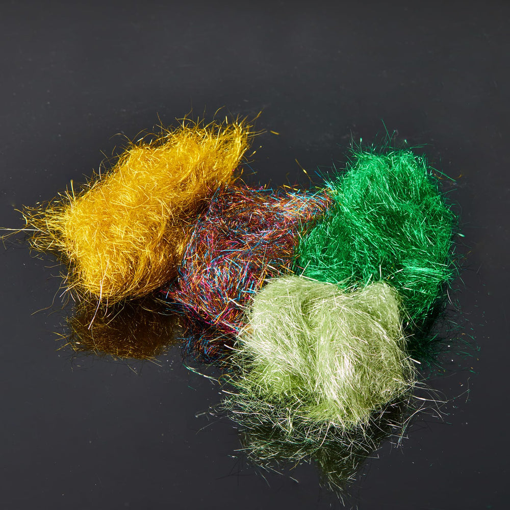 Crystal Flash line and Tinsel Chenille spools included