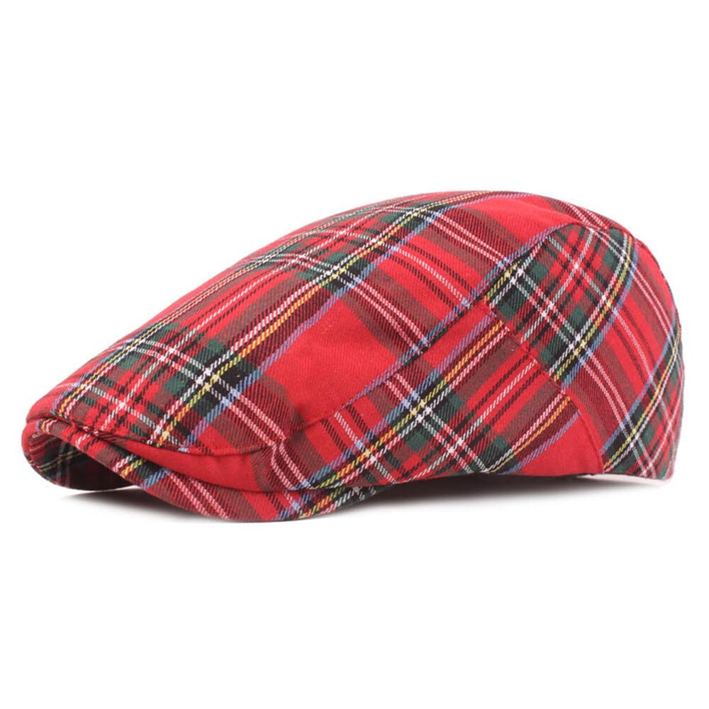 Eforcase beret hat for women in red, soft cotton and stylish warmth.