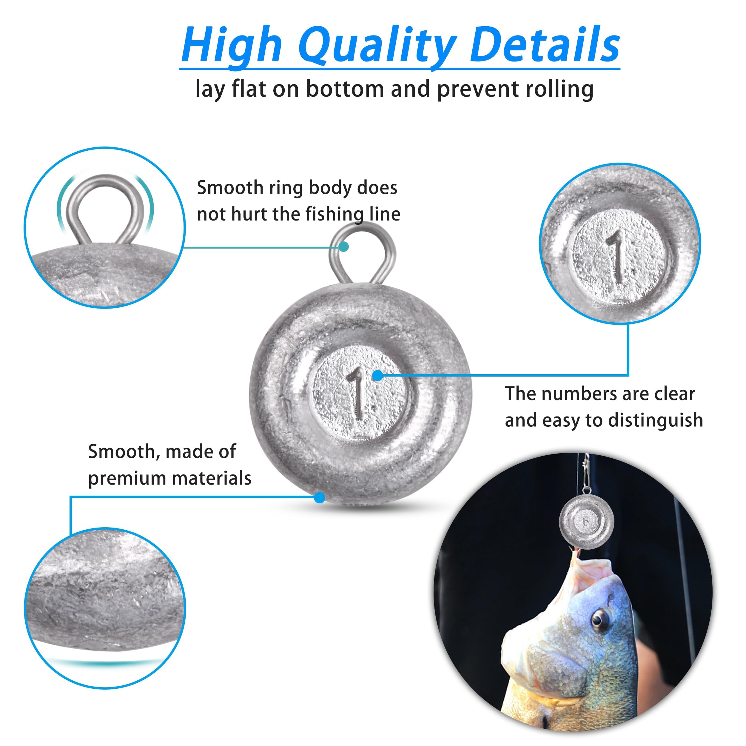 Assorted egg sinkers and worm weights with smooth through-holes