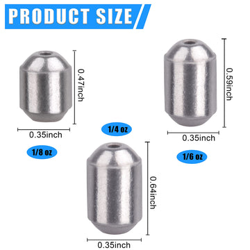 Egg Sinkers Kit 42pcs, 1/4 oz weight