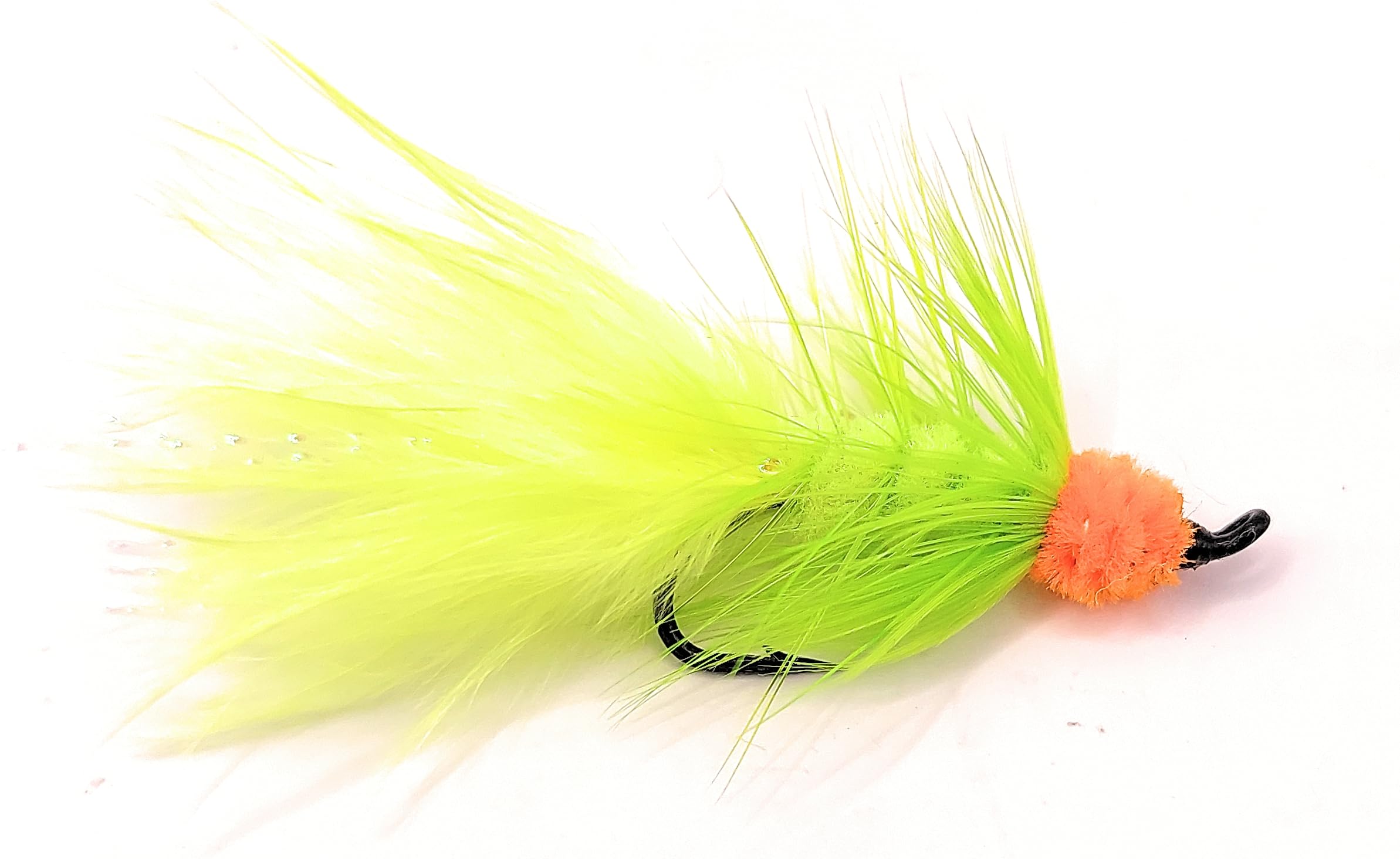 Aztec Egg-Sucking Leech fly on chartreuse Salmon Hook #8 for trout and salmon