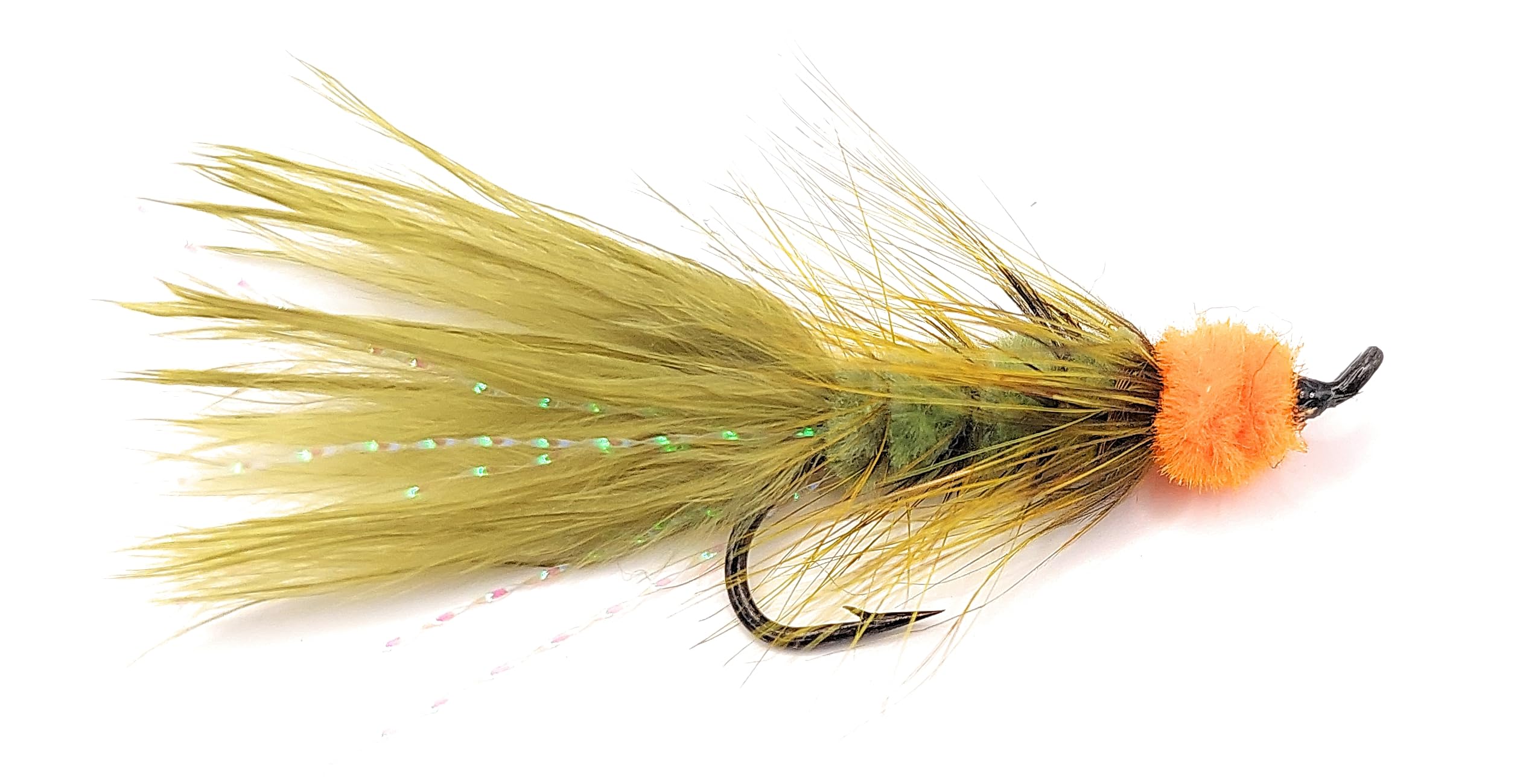 Egg Sucking Leech Olive tied on Salmon Hook #8 for trout and salmon