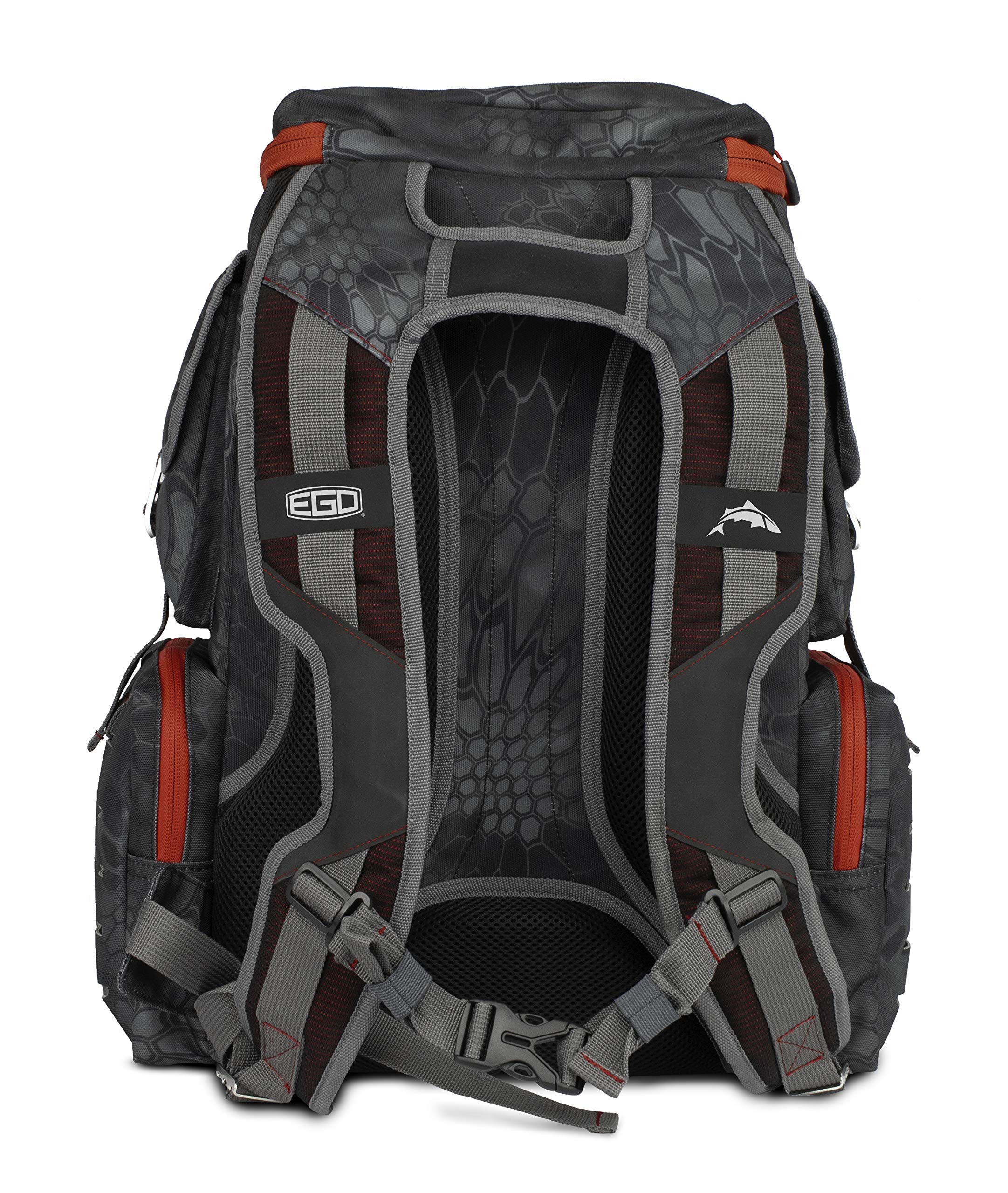 Ego Kryptek Tactical Tackle Box Backpack side MOLLE demonstrates external tool management