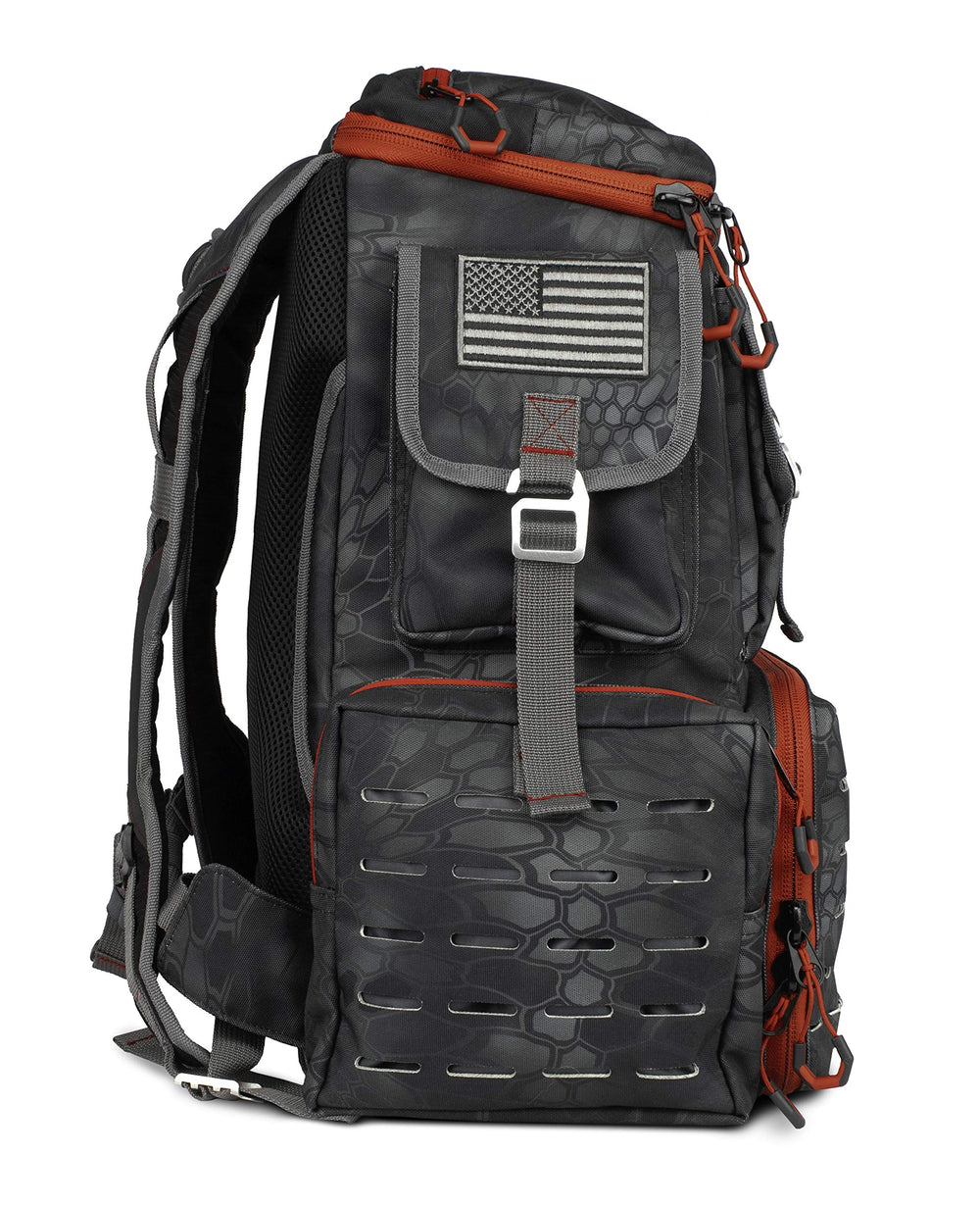 Ego Kryptek Tactical Tackle Box Backpack four tackle trays included for organized storage