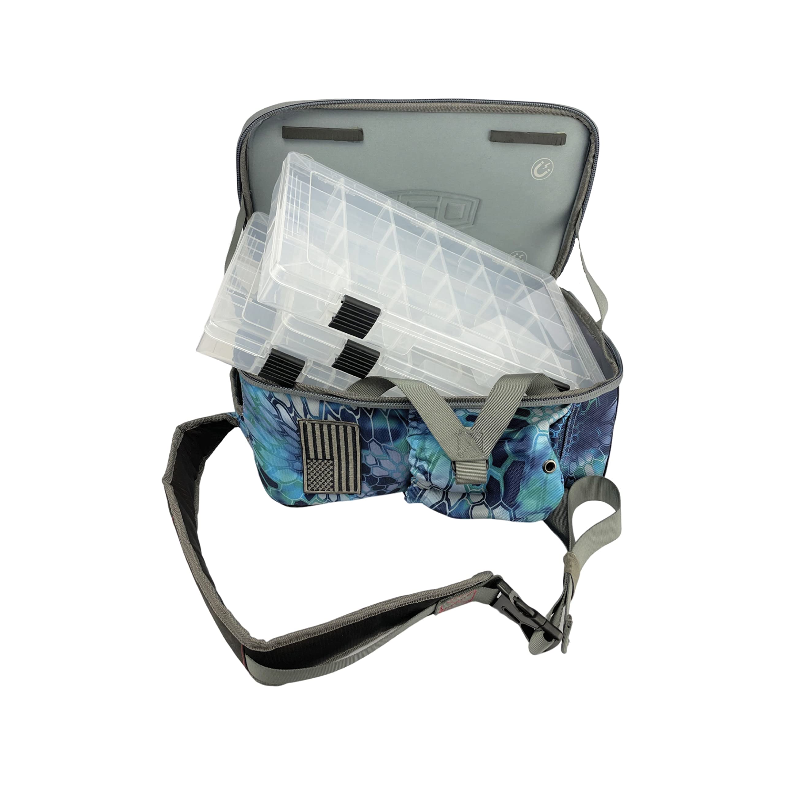 Ego Kryptek Tactical Tackle Box Backpack interior main compartment with divider