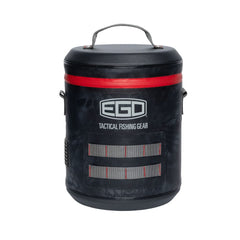 Close up of carry handle and shoulder strap on Ego Kryptek TPU Fish Weigh in Cooler