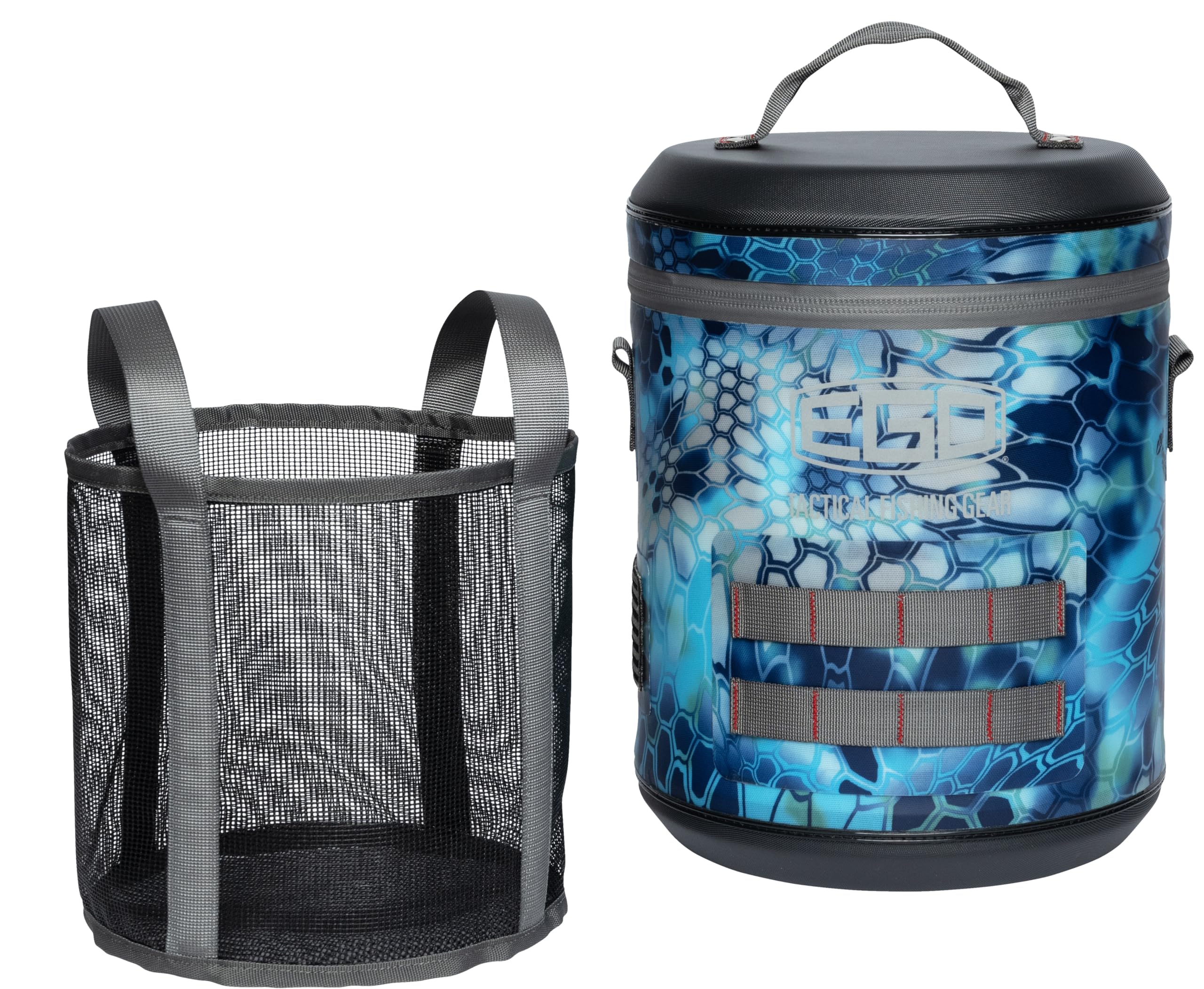 Ego Kryptek TPU Fish Weigh-In Cooler top view showing ample bait and weigh-in space