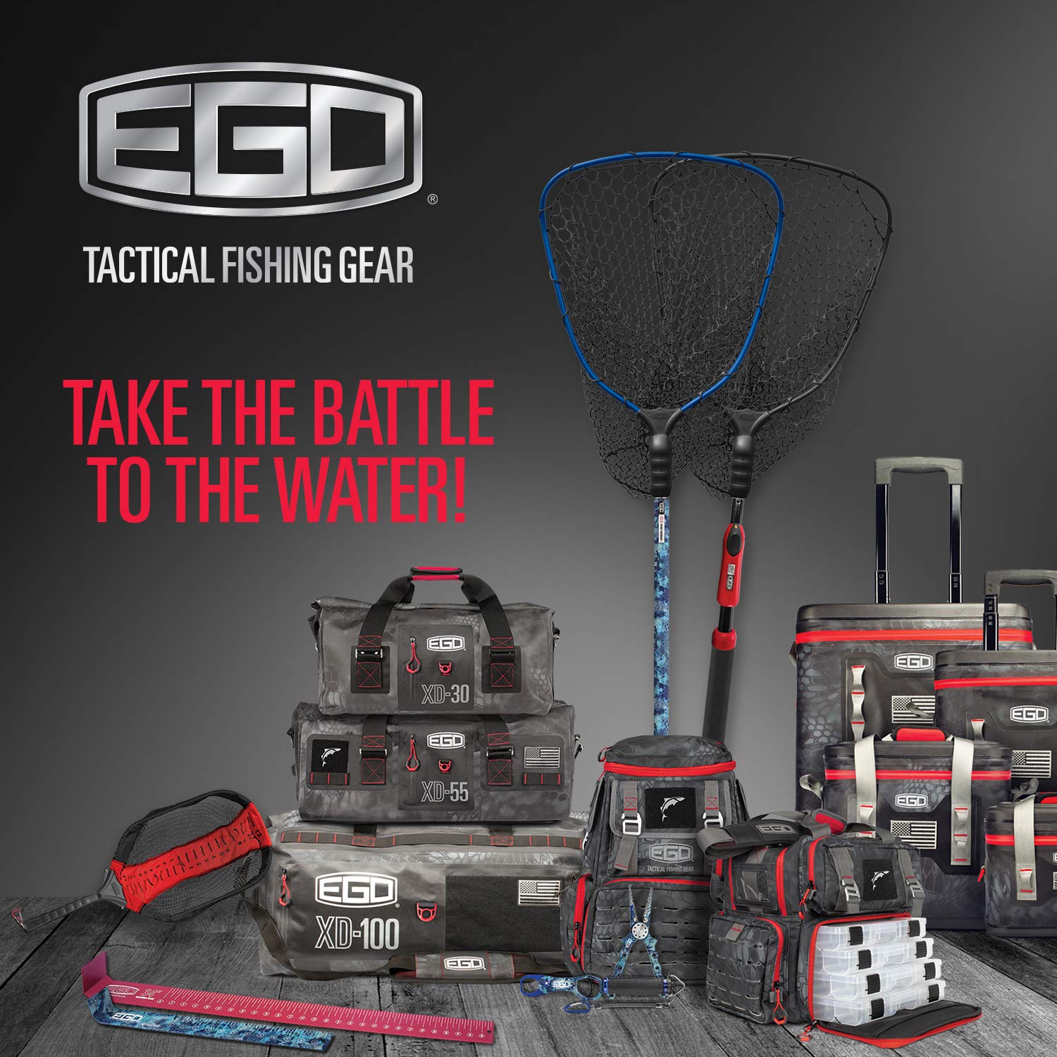 Ego S1 Slider folded net for compact storage during travel.